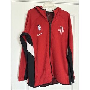 Nike NBA Houston Rockets Dri-Fit Showtime Hoodie Jacket Mens LARGE FLAWS